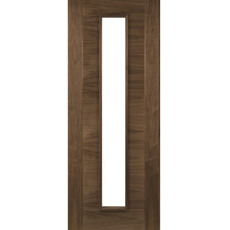 Internal Pre-Finished Walnut Seville Clear Glazed Door